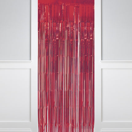 Rødt dørforhæng 2m