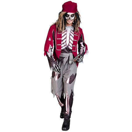 Halloween-kostume piratskelet til mænd