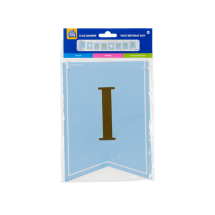 1 års banner blå