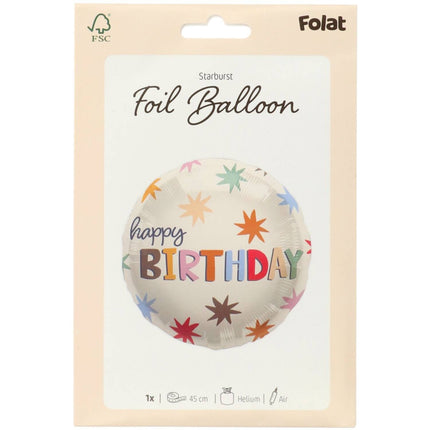Happy Birthday Helium Balloon Coloured Empty 45cm