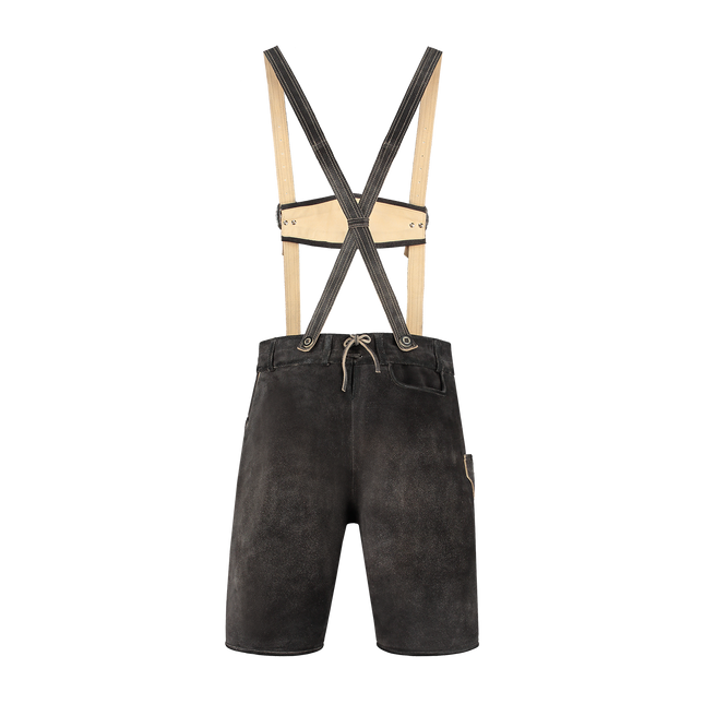 Leatherhose Brown Grey Men's Short Antique