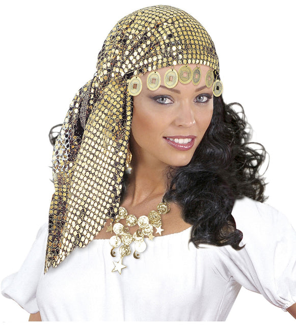 Guld pandebånd med pailletter