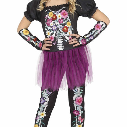 Dia De Los Muertos-kostume pige