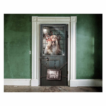 Halloween-dørplakat Psykiatrisk 120 cm x 79 cm