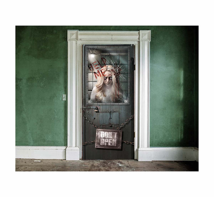 Halloween-dørplakat Psykiatrisk 120 cm x 79 cm