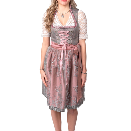 Grå Dirndl-kjole Oktoberfest Pink Ladies