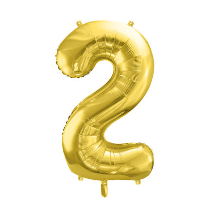 2 års figurballon guld tom 72 cm