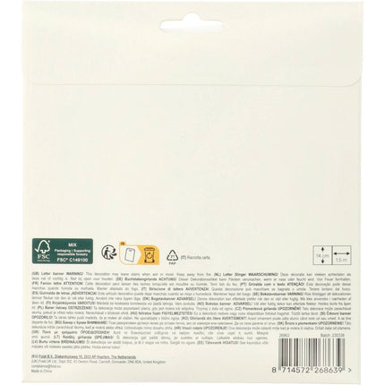 Happy Birthday Bogstavguirlande Farvet stjerne 1,5 m