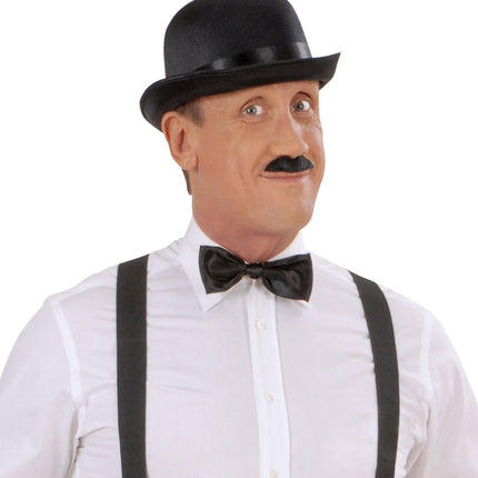 Sort falsk overskæg 1 stk