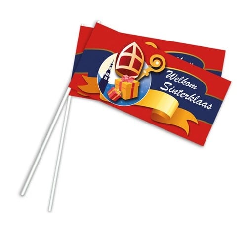 Sinterklaas med vajende flag 50stk