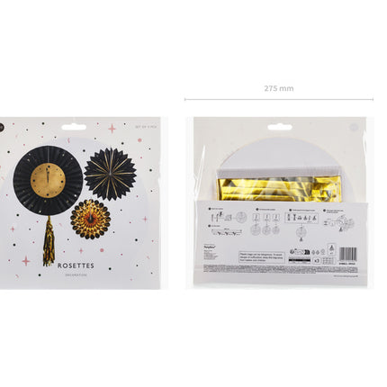 Nytårsaftens hængende dekorationsur 3 stk