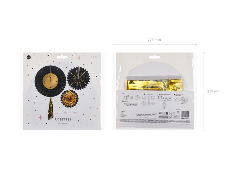 Nytårsaftens hængende dekorationsur 3 stk