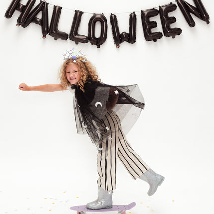 Halloween-hårbånd med spindelvæv 21 cm