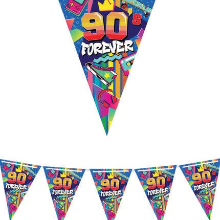 90'er-guirlande i farver 3m