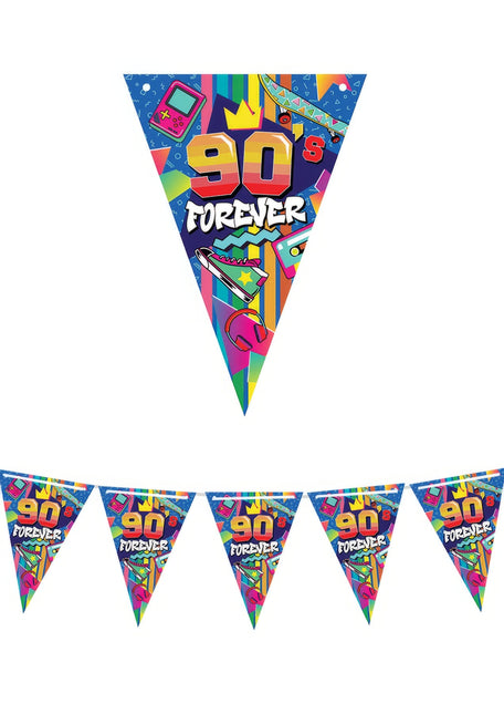 90'er-guirlande i farver 3m