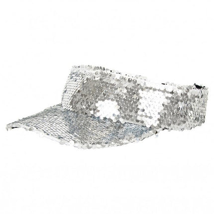 Solskærm med pailletter sølv