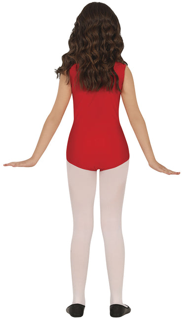 Rød gymnastikdragt uden ærmer til piger