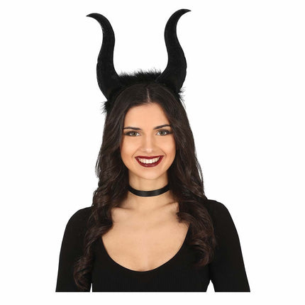 Sort halloween-hårbånd med djævlehorn