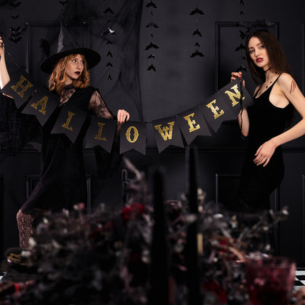 Orange Halloween-bogstavguirlande 1,75 m