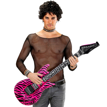 Zebra falsk guitar pink oppustelig 1,05 m