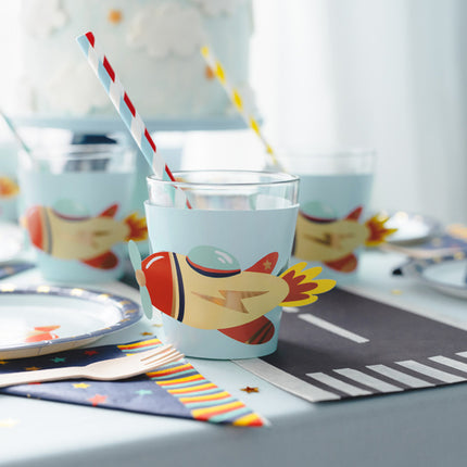 Space Cup-ærmer 23 cm 6 stk