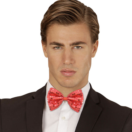 Rød sløjfe med pailletter