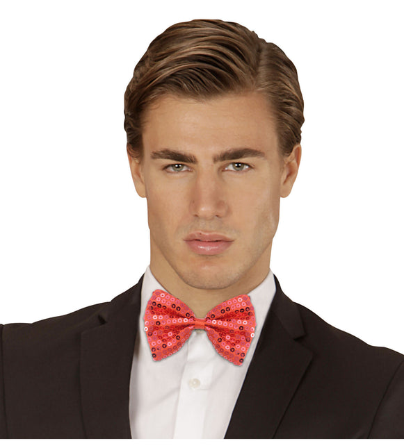 Rød sløjfe med pailletter