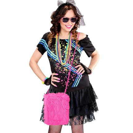 Neonpink skuldertaske