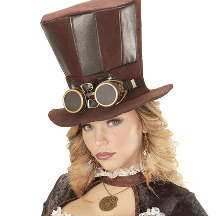 Hat Steampunk High med briller