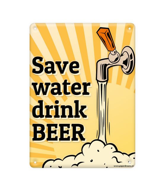 Metalen Bord Save Water