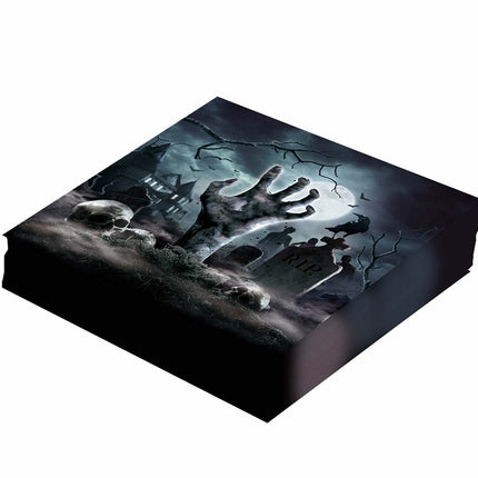 Halloween kirkegårdsservietter 33 cm 12 stk