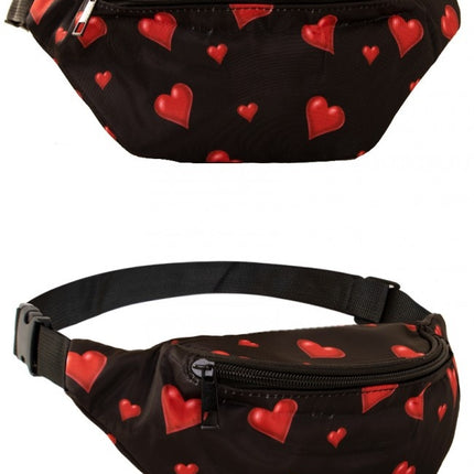 Hip bag sort med hjerter