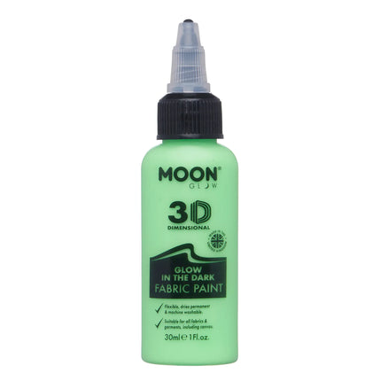 Moon Glow Glow Glow in the Dark Fabric Paint Green 30ml