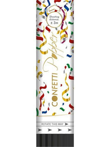 Farvet konfettikanon 20 cm