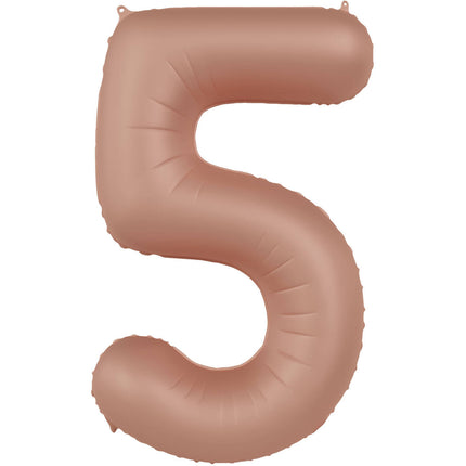 5 års figurballon rosaguld mat 86 cm