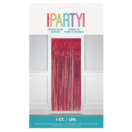 Rødt dørforhæng 2m