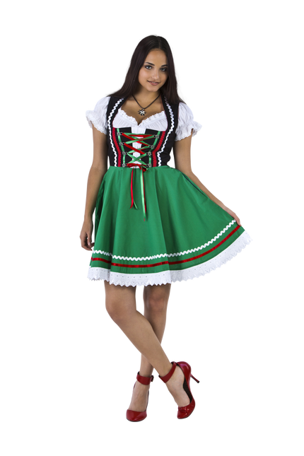 Oktoberfest Dirndl Kjole Oktoberfest Sort Grøn Damer 2 Dele