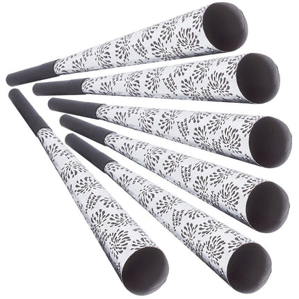 Sølv Happy New Year Party Honks 25cm 6stk