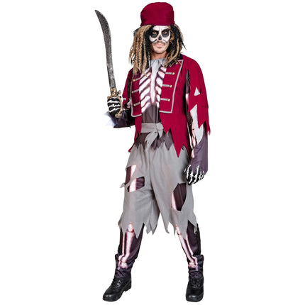 Halloween-kostume piratskelet til mænd