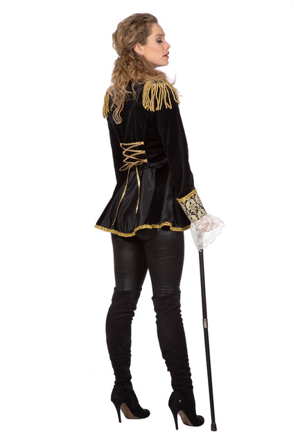 Marquise-jakke sort guld til damer