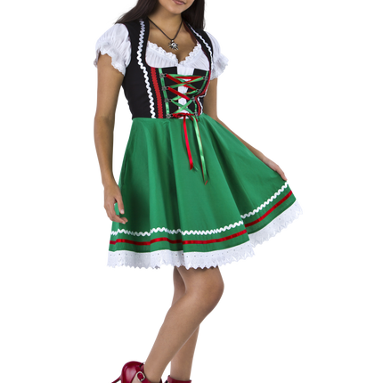 Oktoberfest Dirndl Kjole Oktoberfest Sort Grøn Damer 2 Dele