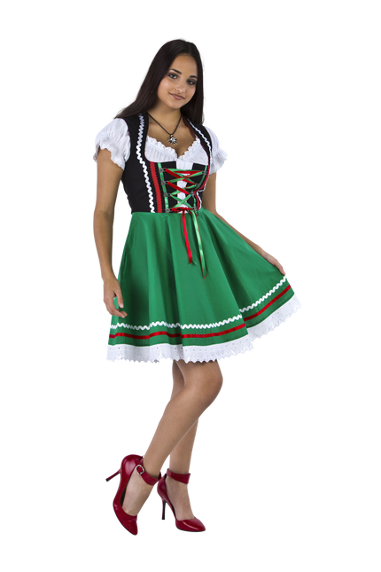 Oktoberfest Dirndl Kjole Oktoberfest Sort Grøn Damer 2 Dele