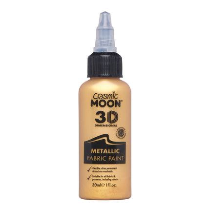 Cosmic Moon metallisk tekstilmaling guld 30 ml