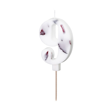 9 års kronblade til stearinlys 8 cm