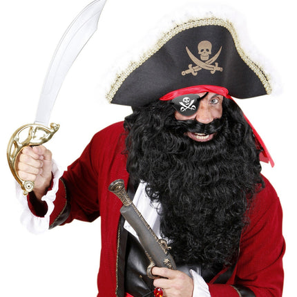 Sort og hvid pirat-øjenklap