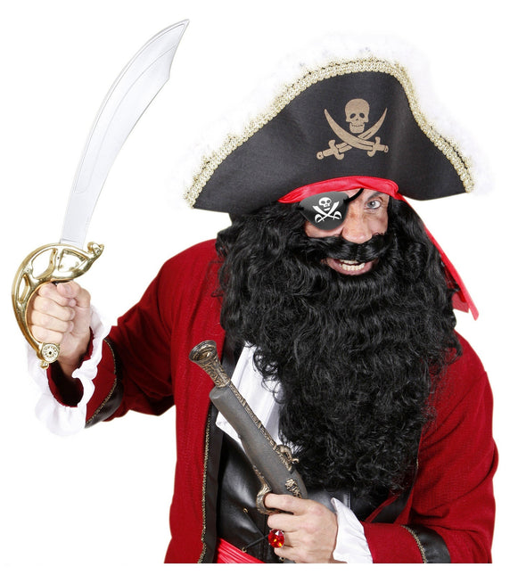 Sort og hvid pirat-øjenklap