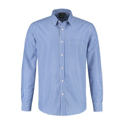 Hvid blå bluse langærmet ternet til mænd