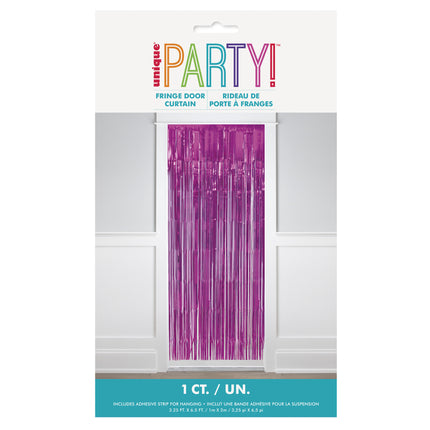 Fuchsia dørforhæng Metallic 2m