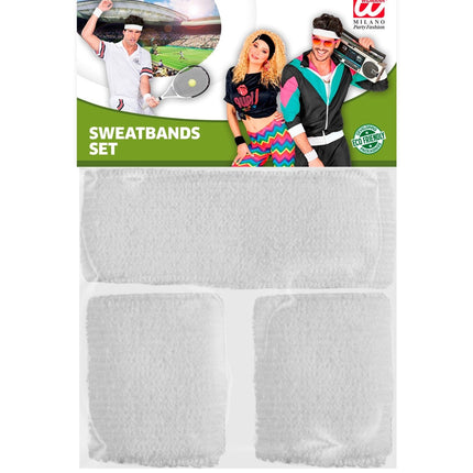 Hvide svedbånd 2 stk