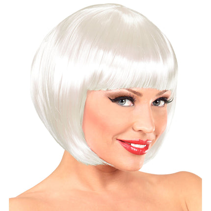 Hvid paryk Bobline